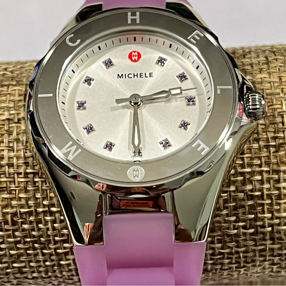 MICHELE TAHITIAN JELLY BEAN PRE-LOVED AUTHENTIC STAINLESS STEEL CASE WATCH